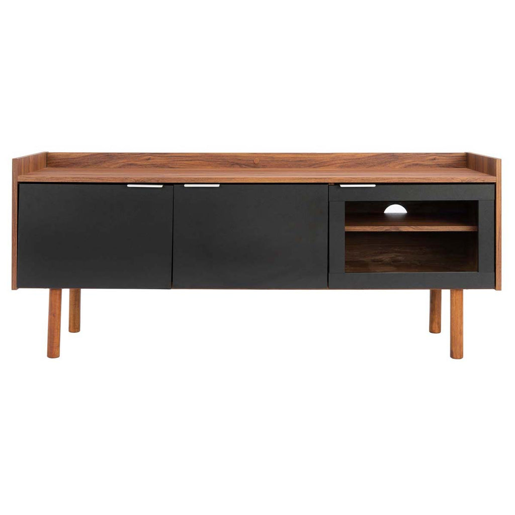 Safavieh Safiya 2 Shelf Media Stand - Walnut/Black