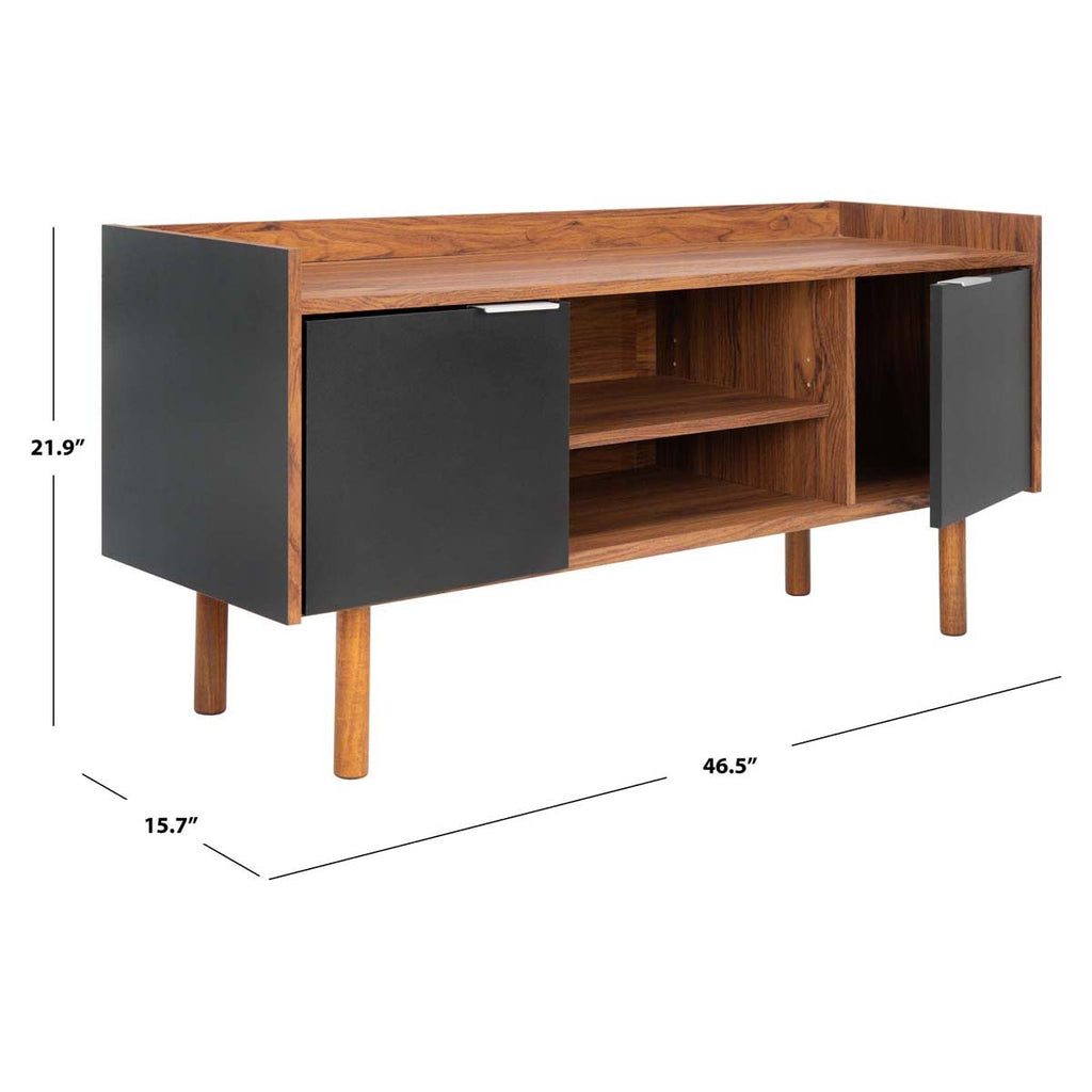 Safavieh Diara 1 Shelf Media Stand - Walnut/Black