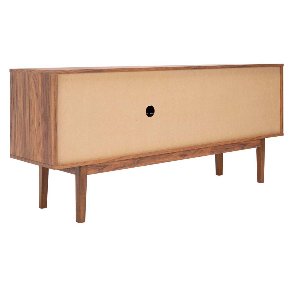 Safavieh Ceu 3 Drawer 1 Shelf Media Stand - Walnut/Gold