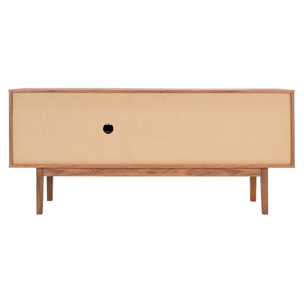 Safavieh Ceu 3 Drawer 1 Shelf Media Stand - Walnut/Gold