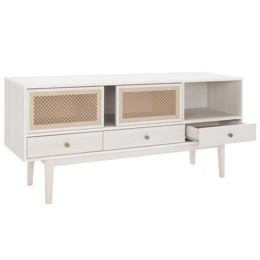 Safavieh Ceu 3 Drawer 1 Shelf Media Stand  - White