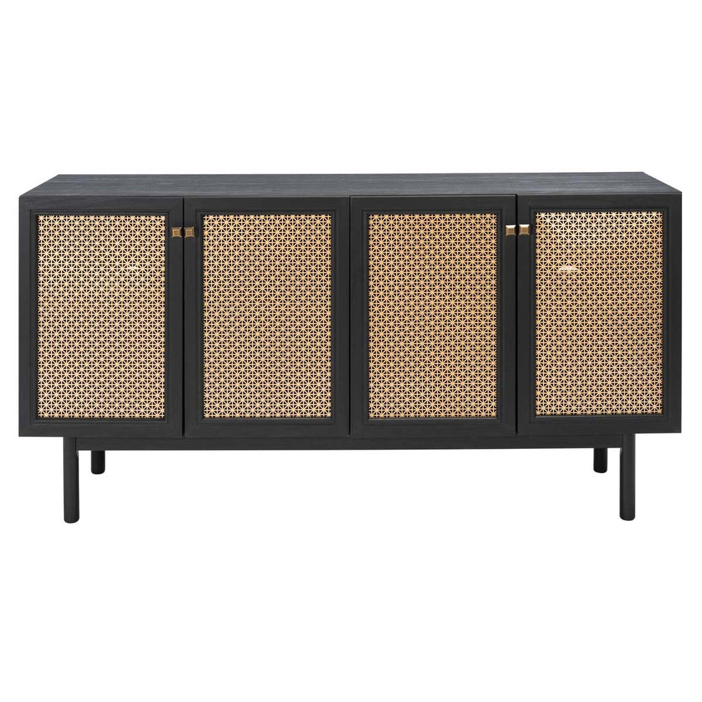 Safavieh Piran 4 Door 2 Shelf Media Stand - Black/Gold (Mesh)