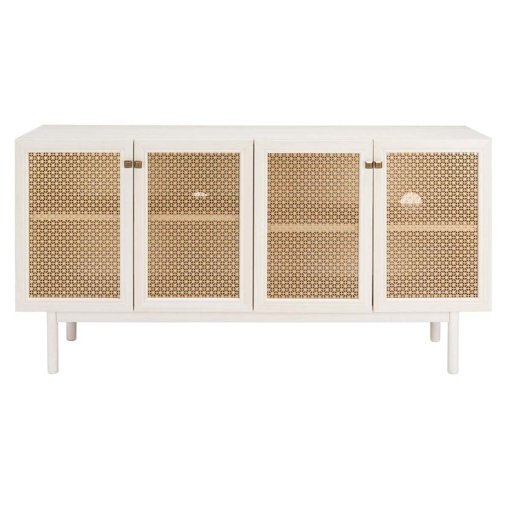 Safavieh Piran 4 Door 2 Shelf Media Stand - White/Gold (Mesh)