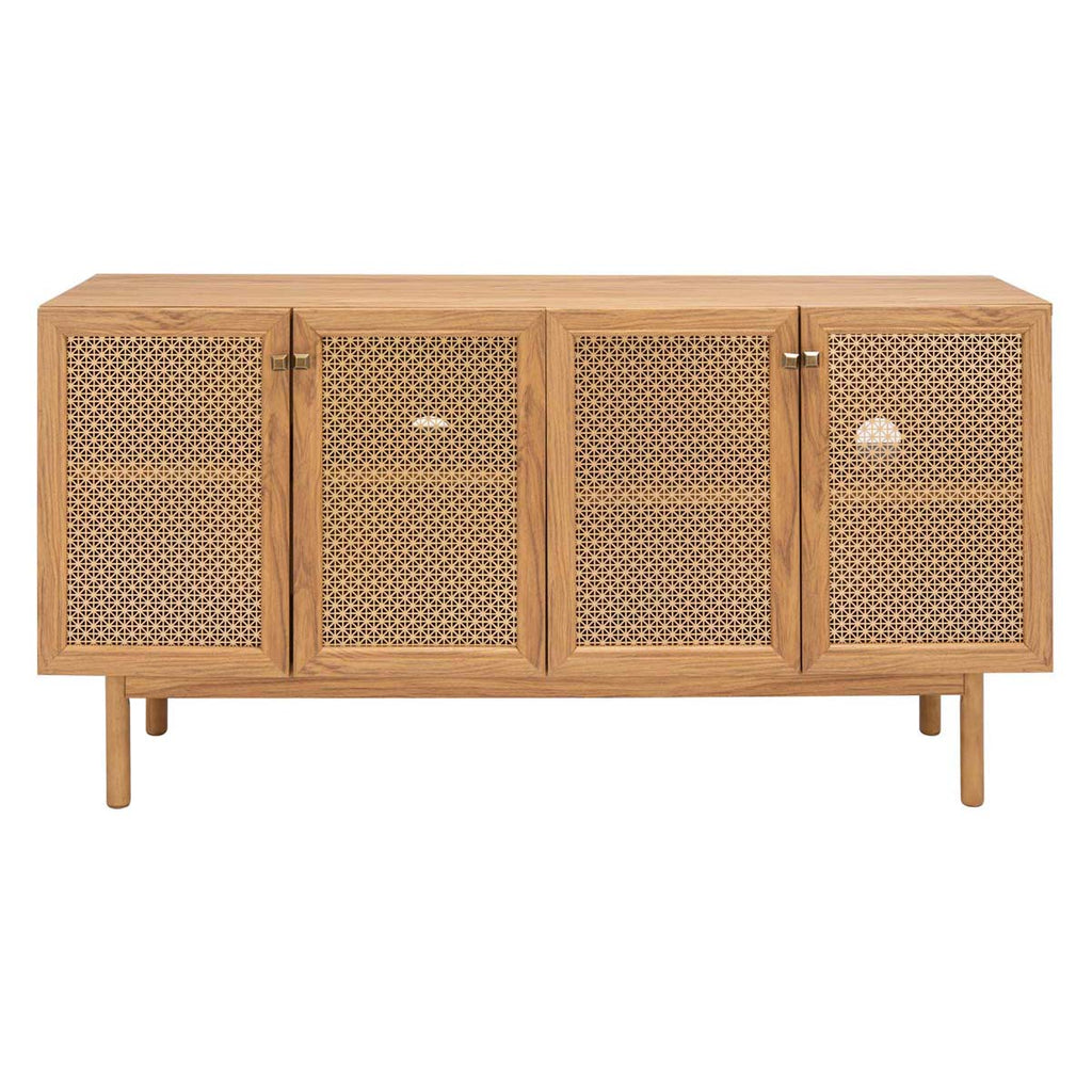 Safavieh Piran 4 Door 2 Shelf Media Stand - Oak/Gold (Mesh)