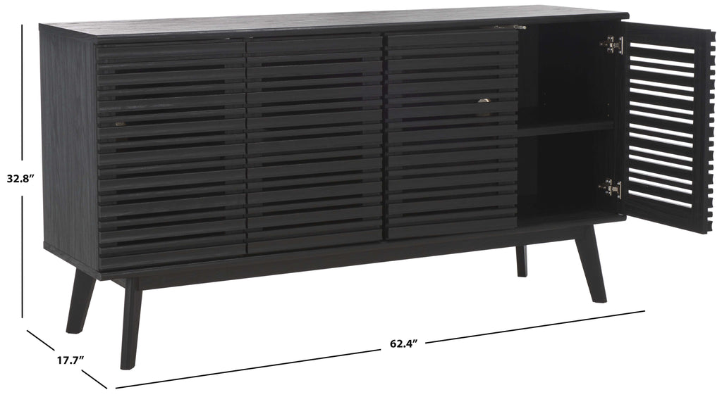 Safavieh Atlantes 4 Door 4 Shelf Media Stand - Black