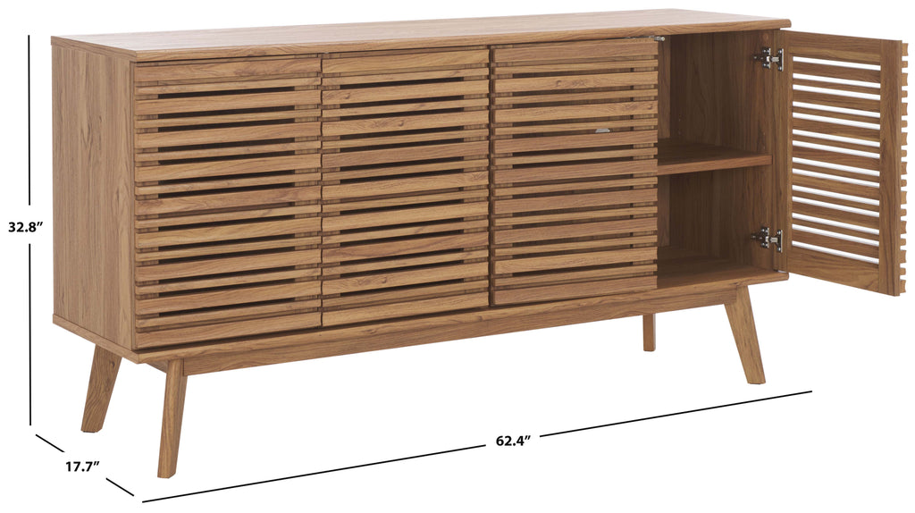 Safavieh Atlantes 4 Door 4 Shelf Media Stand - Oak