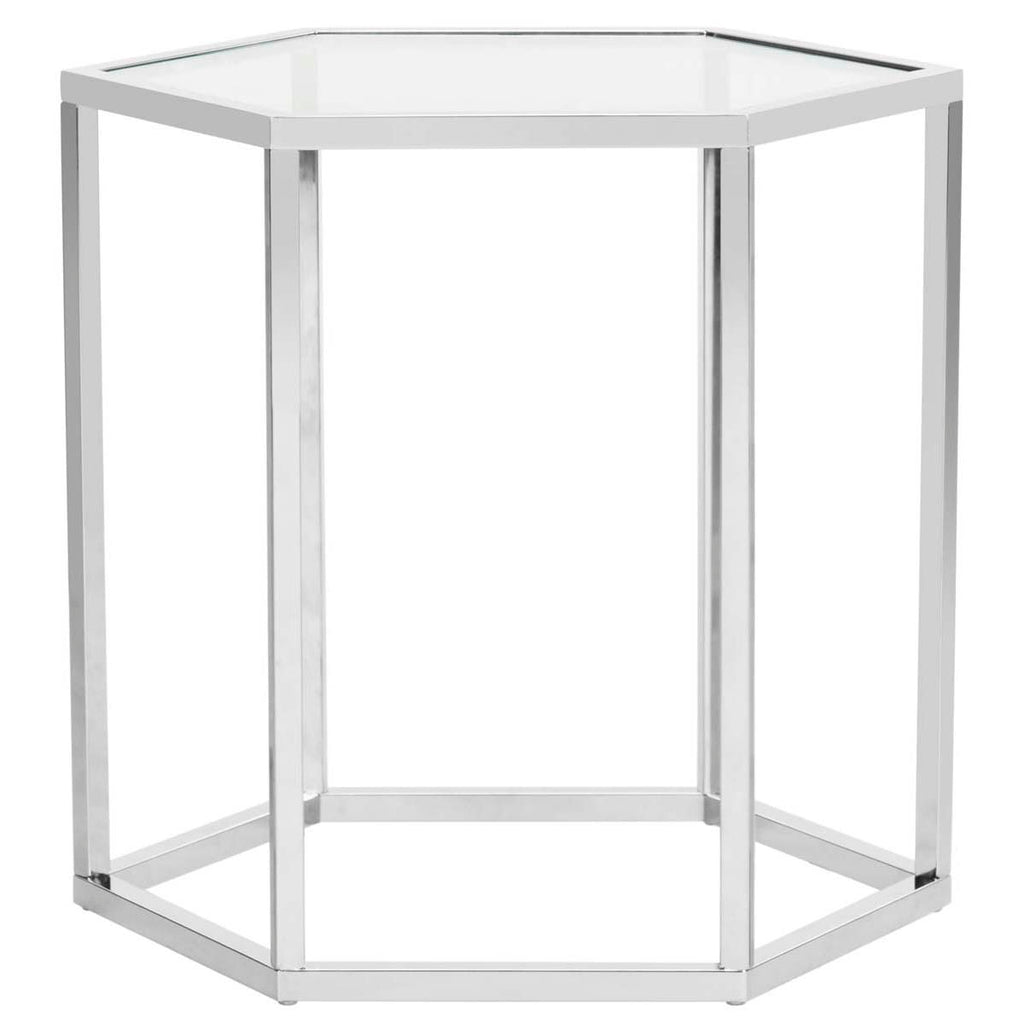 Safavieh Teagan Glass End Table - Chrome