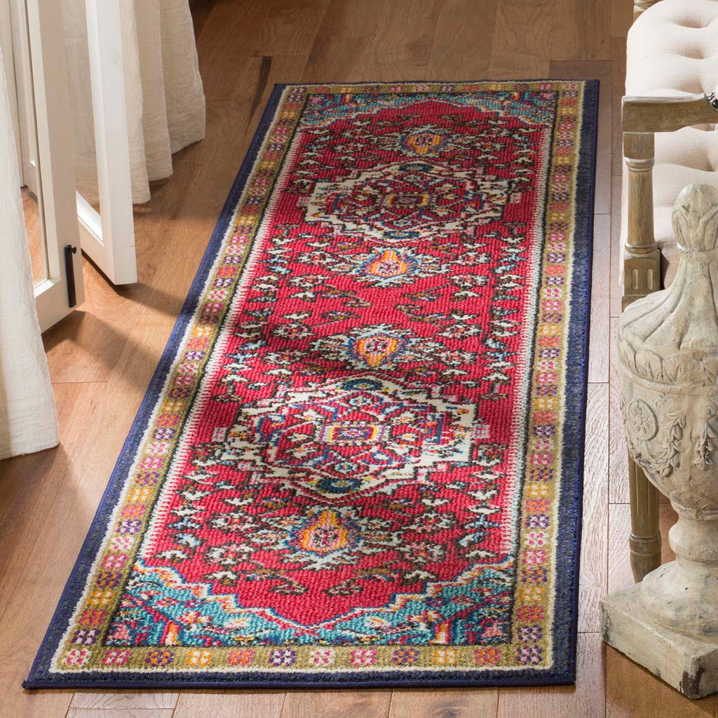 Safavieh Monaco Rug Collection MNC207C - Red / Turquoise