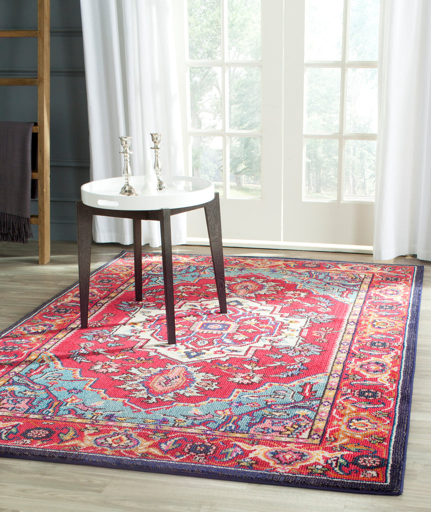 Safavieh Monaco Rug Collection MNC207C - Red / Turquoise