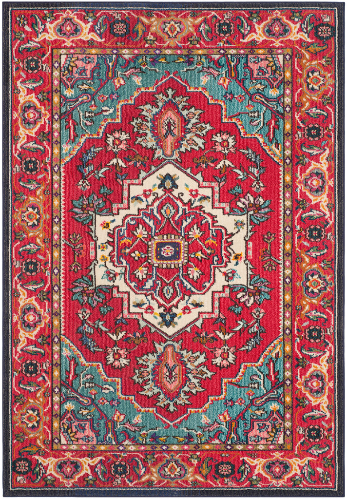 Safavieh Monaco Rug Collection MNC207C - Red / Turquoise