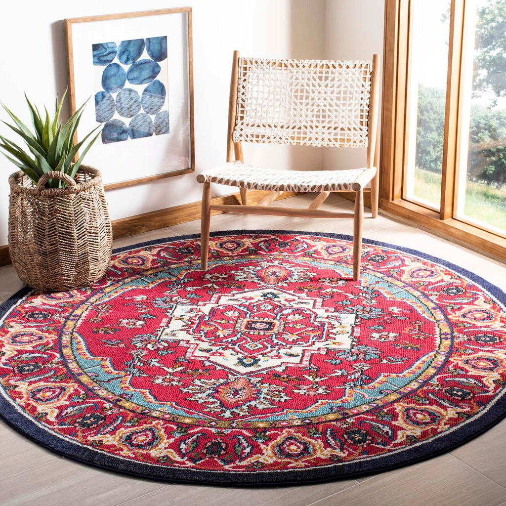 Safavieh Monaco Rug Collection MNC207C - Red / Turquoise