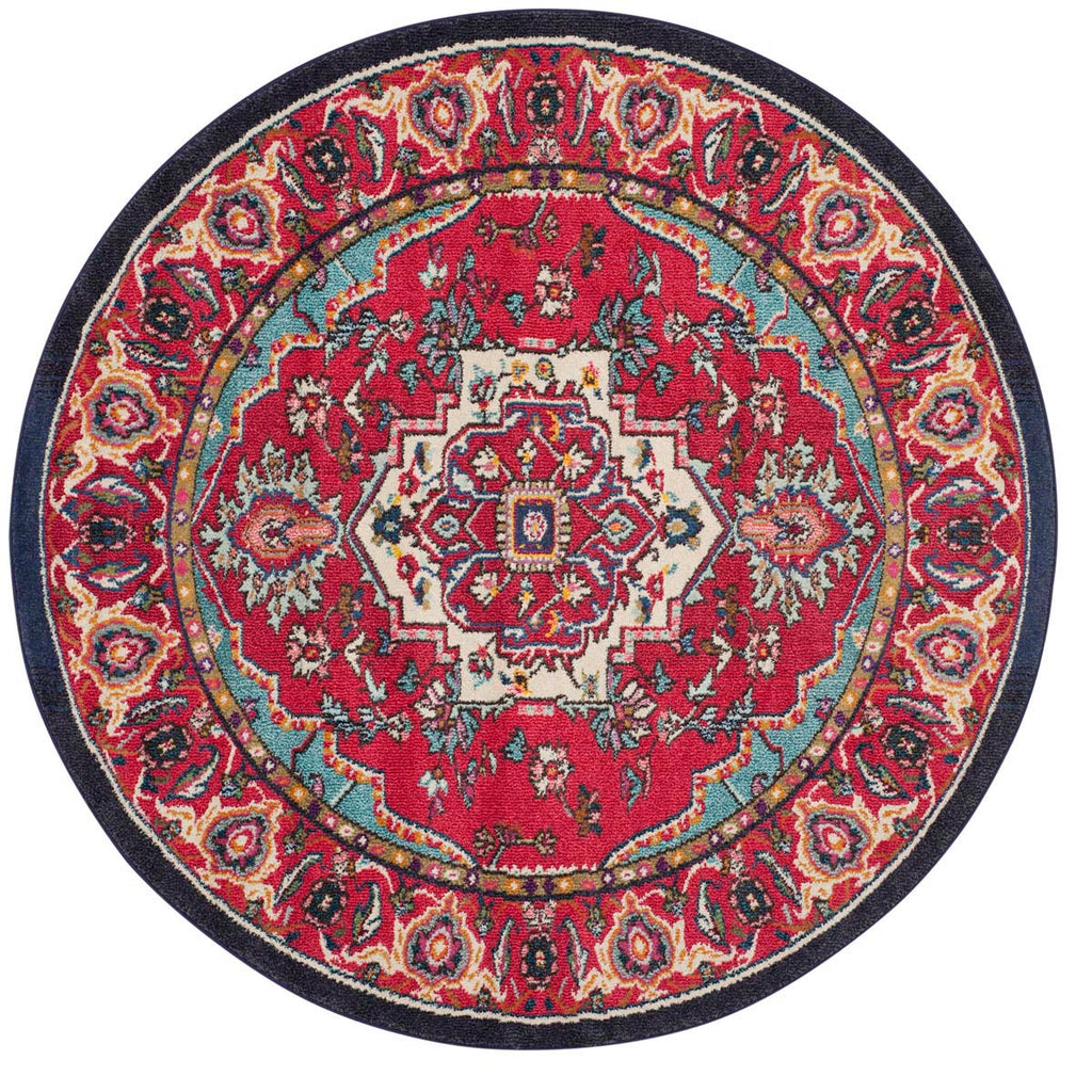 Safavieh Monaco Rug Collection MNC207C - Red / Turquoise