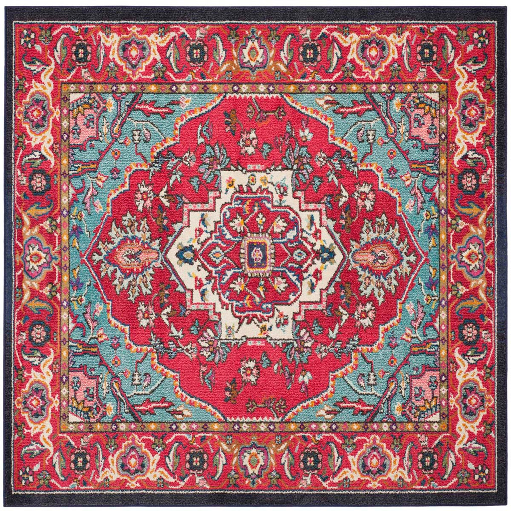 Safavieh Monaco Rug Collection MNC207C - Red / Turquoise