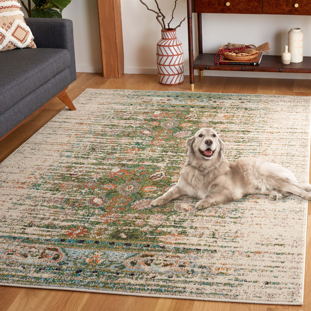 Safavieh Monaco Rug Collection: MNC208Y - Green / Ivory