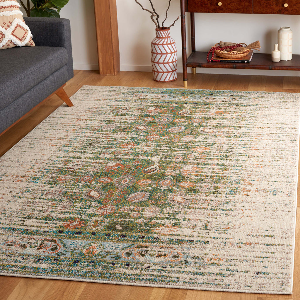 Safavieh Monaco Rug Collection: MNC208Y - Green / Ivory