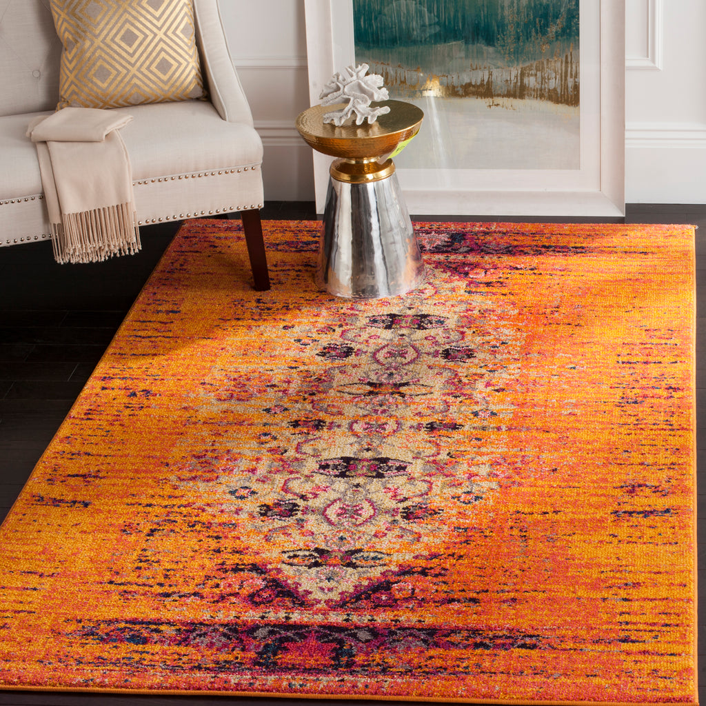 Safavieh Monaco Rug Collection MNC209H - Orange / Multi
