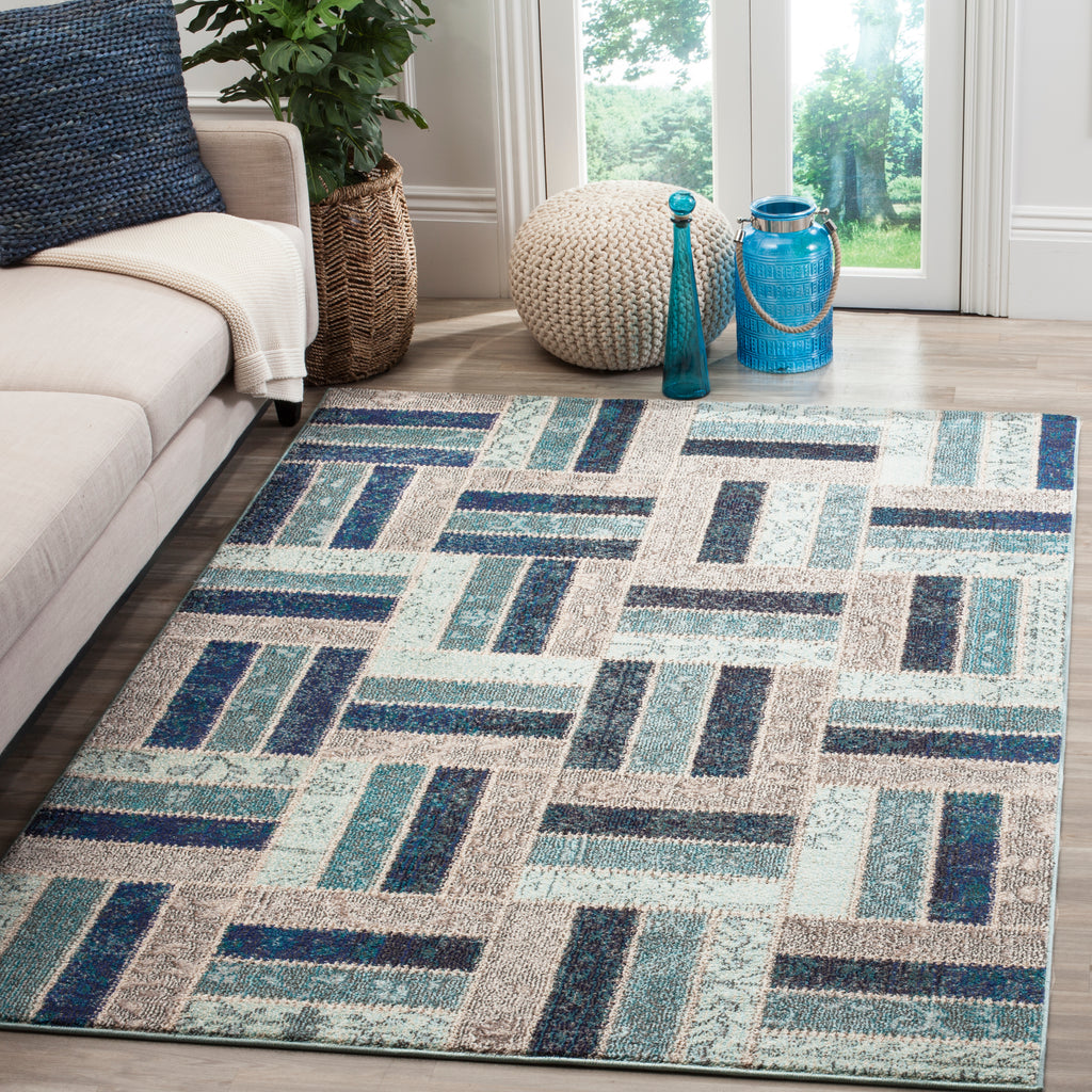 Safavieh Monaco Rug Collection MNC214E - Grey / Blue