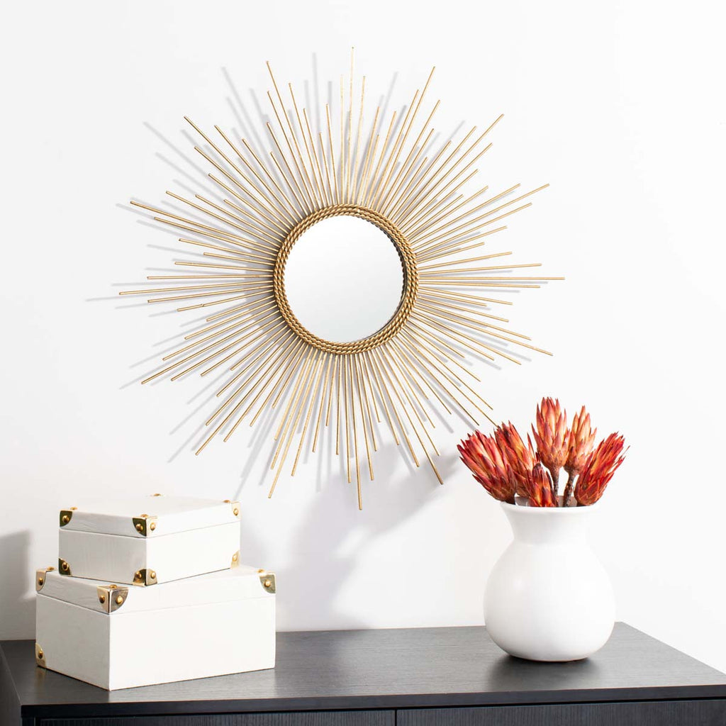 Safavieh Nahla Sunburst Mirror - Gold Leaf