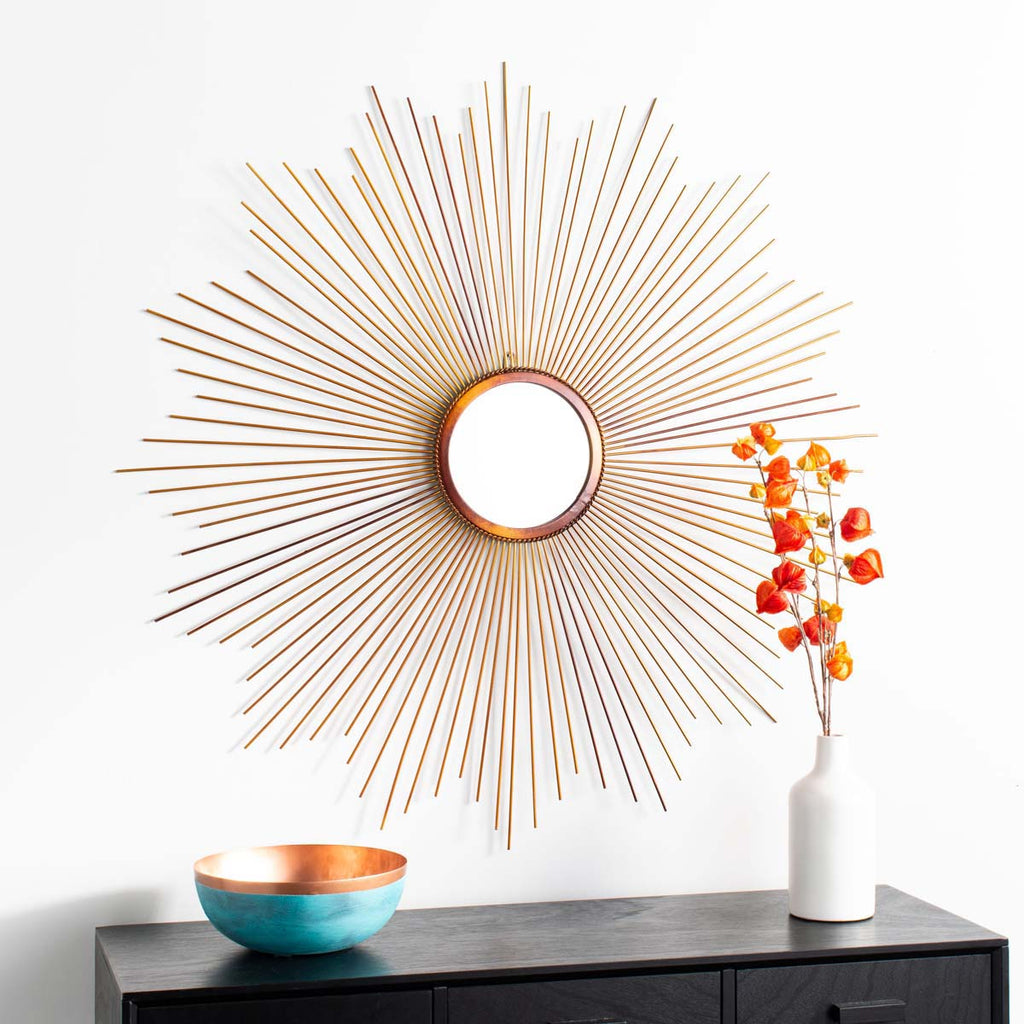 Safavieh Arlo Sunburst Mirror - Copper