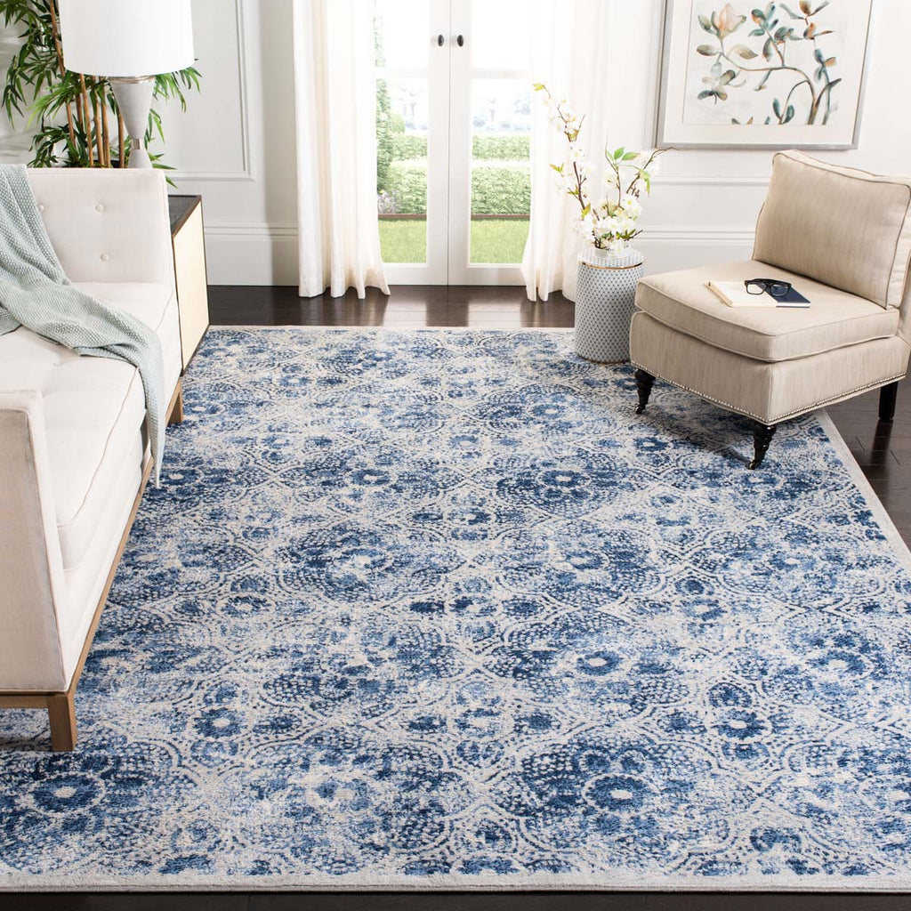 Martha Stewart Rug Collection MSR2862D - Cream / Blue