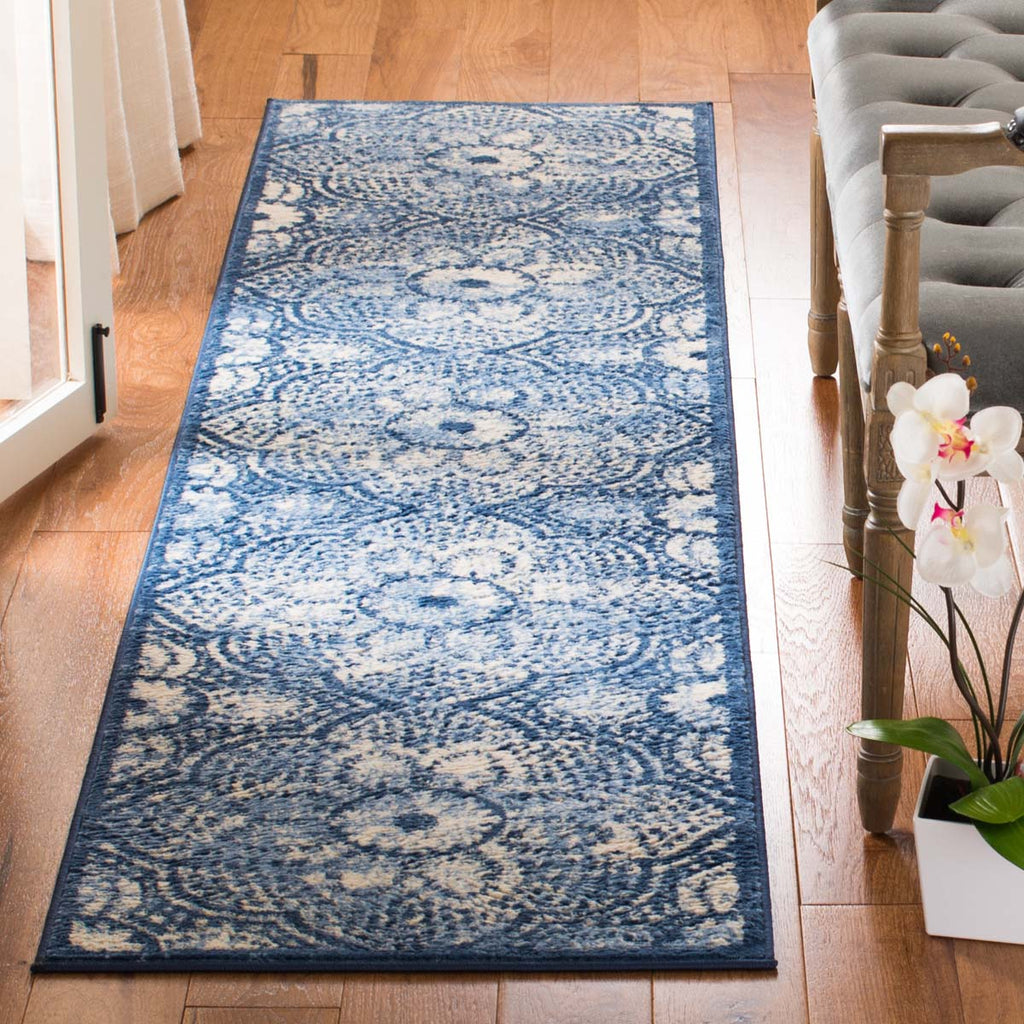 Martha Stewart Rug Collection MSR2862N - Navy / Creme