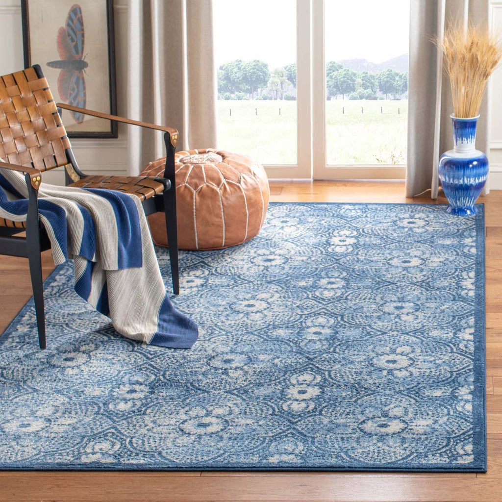 Martha Stewart Rug Collection MSR2862N - Navy / Creme