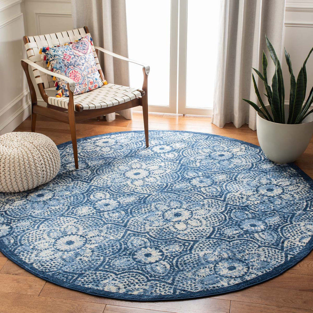 Martha Stewart Rug Collection MSR2862N - Navy / Creme