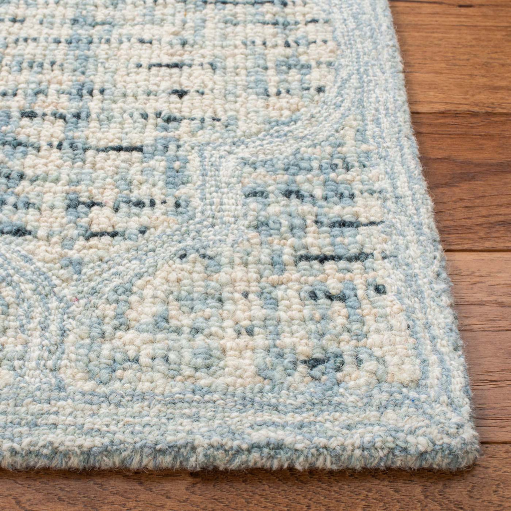 Martha Stewart Rug Collection: MSR3374K - Ivory / Turquoise