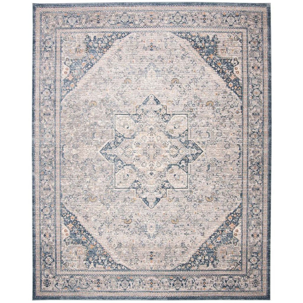 Martha Stewart Rug Collection: MSR689M - Cream / Blue