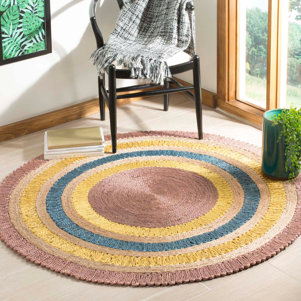 Safavieh Natural Fiber Rug Collection NF201A - Lavander / Multi
