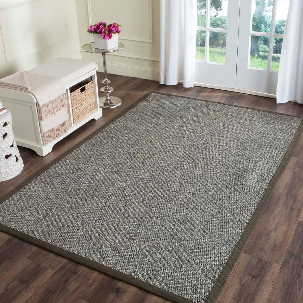 Safavieh Natural Fiber Rug Collection NF464A - Grey / Dark Grey