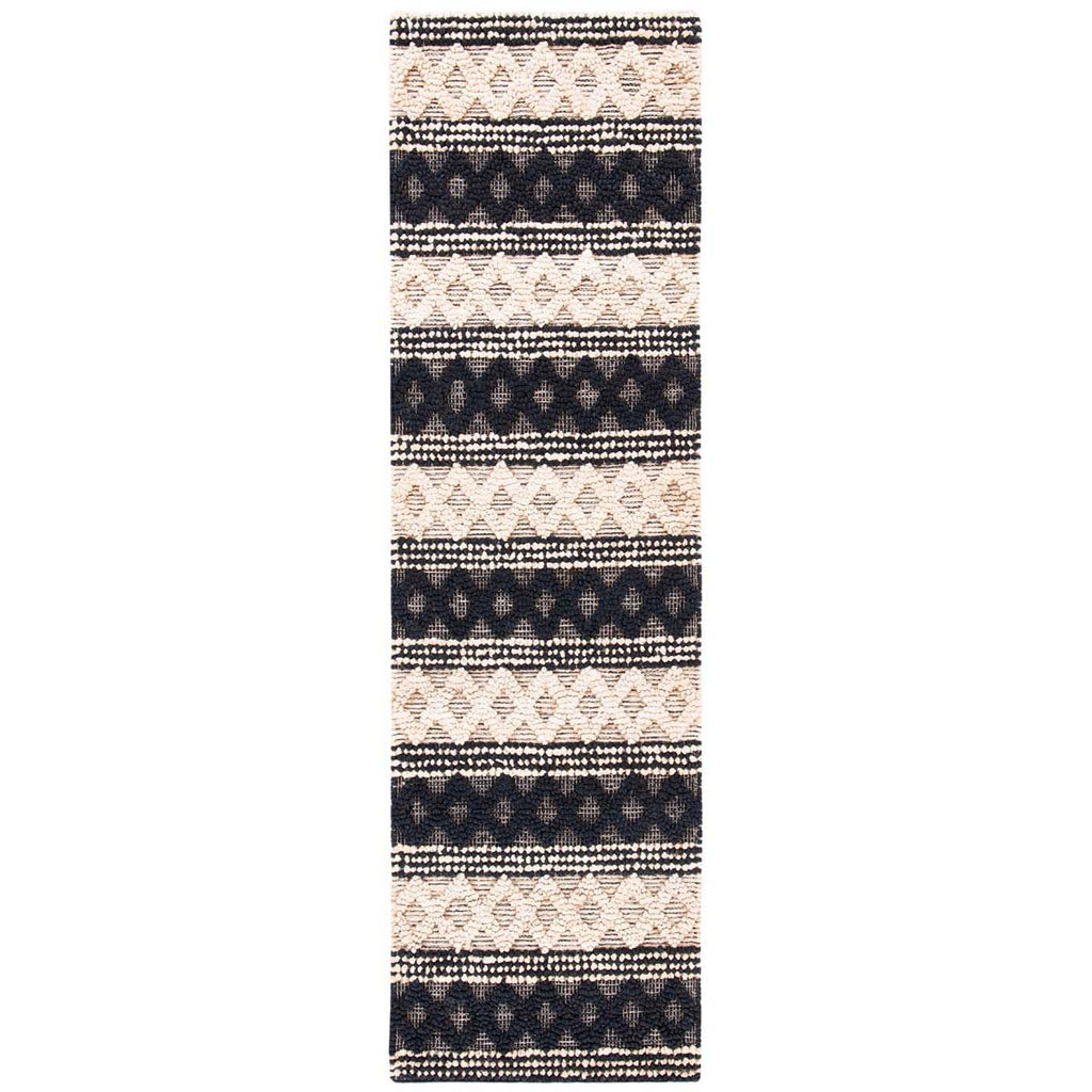 Safavieh Natural Fiber Rug Collection NF568Z - Black / Ivory