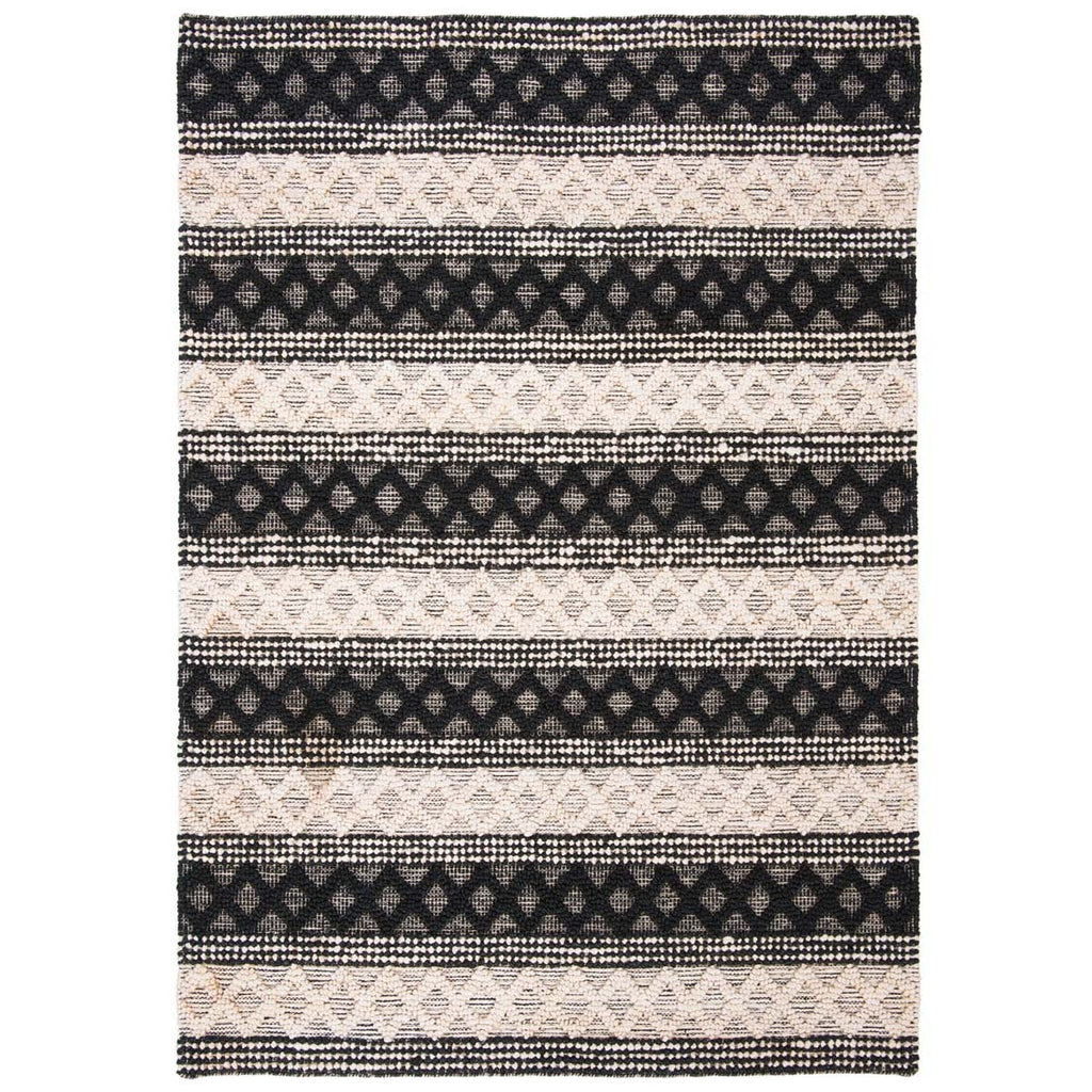 Safavieh Natural Fiber Rug Collection NF568Z - Black / Ivory