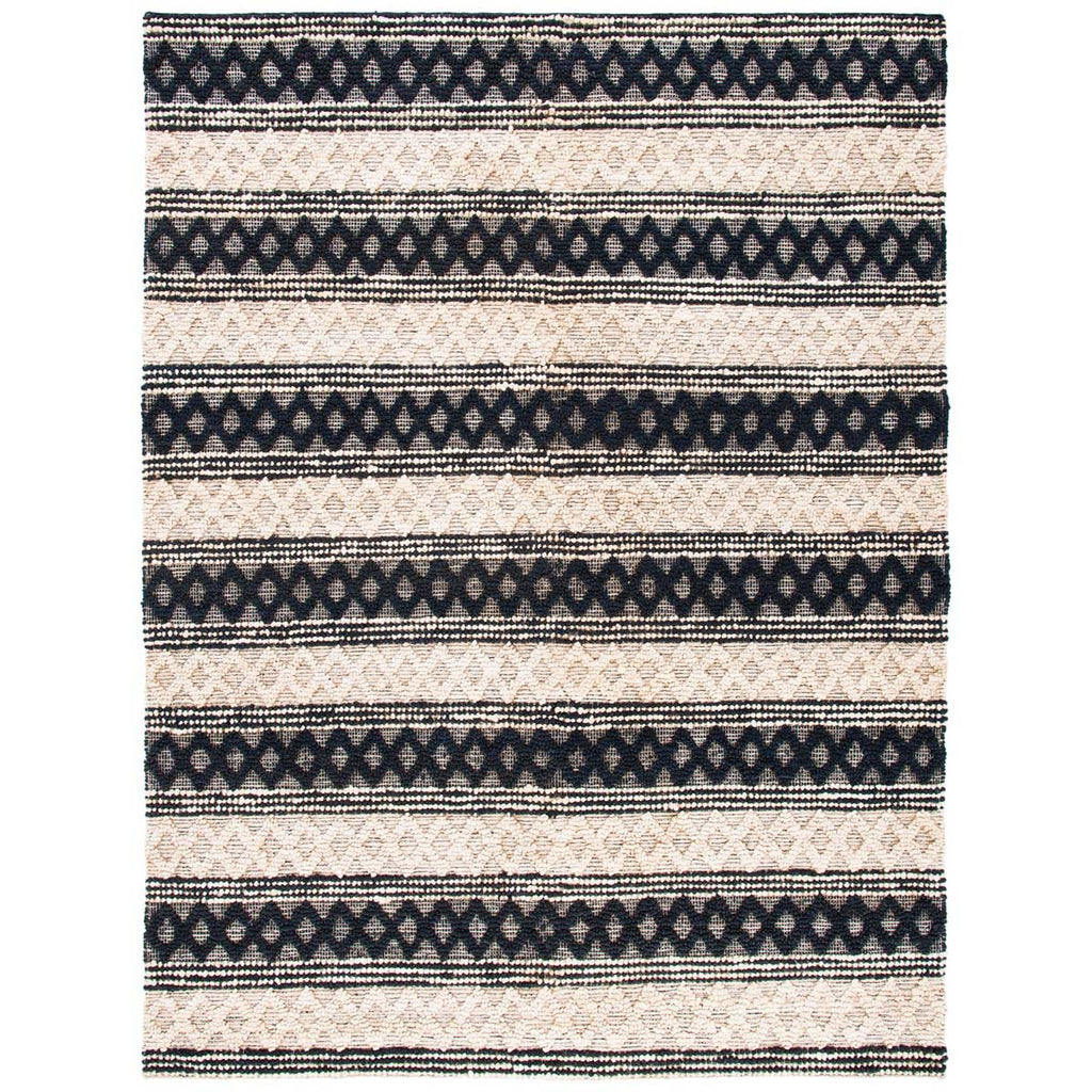 Safavieh Natural Fiber Rug Collection NF568Z - Black / Ivory