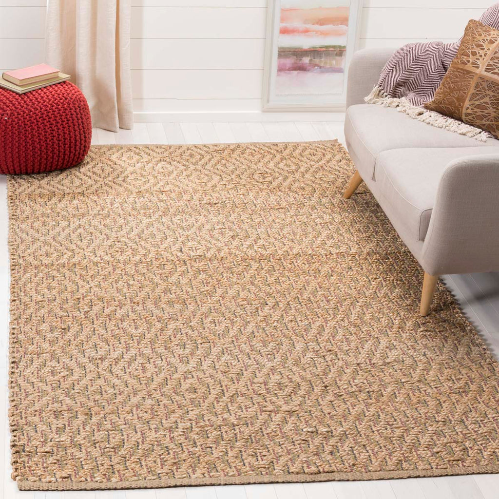 Safavieh Natural Fiber Rug Collection NF873A - Natural / Red