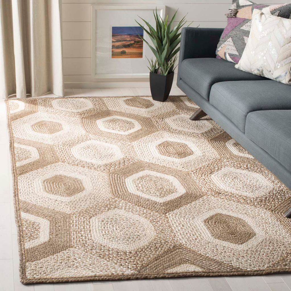 Safavieh Natural Fiber Rug Collection NF881F - Grey / Ivory