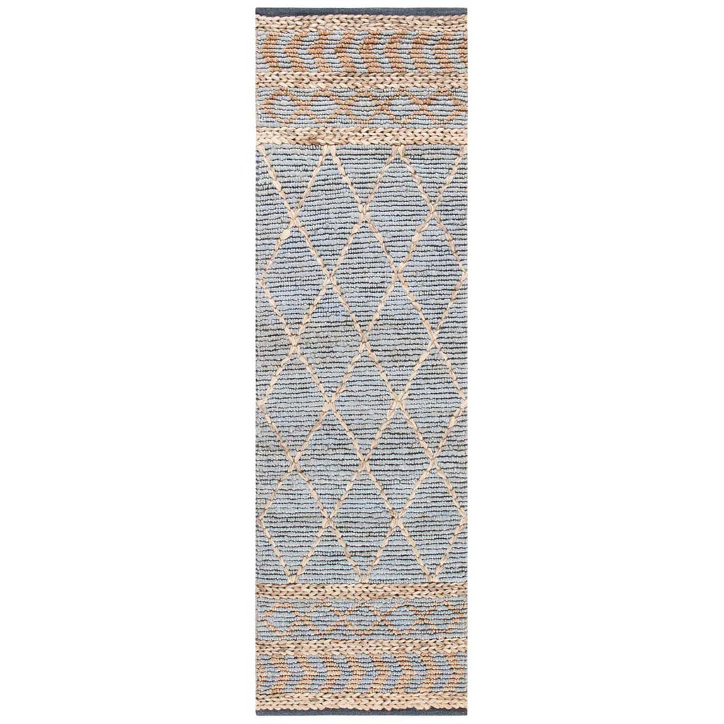 Safavieh Natural Fiber Rug Collection NF955N - Natural / Blue