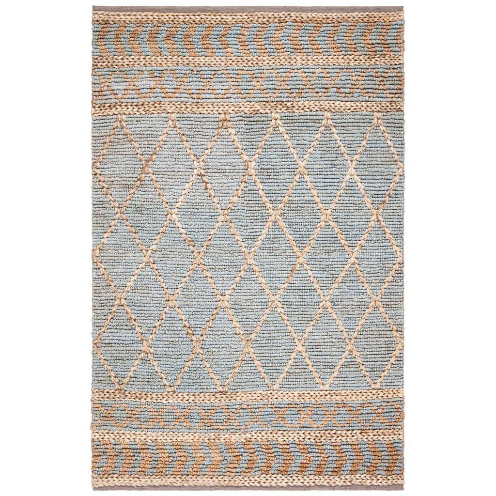 Safavieh Natural Fiber Rug Collection NF955N - Natural / Blue