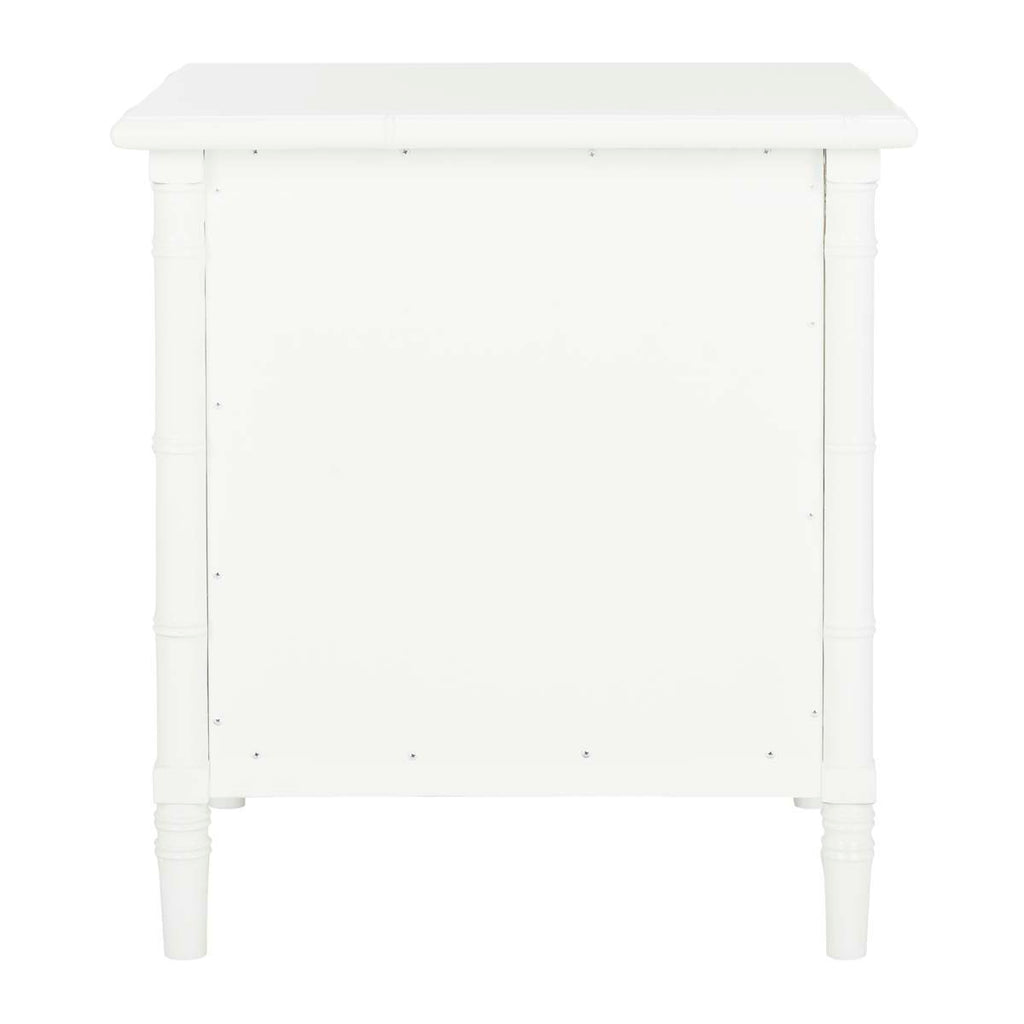 Safavieh Mina Modern Coastal 3 Drawer 25 H Bamboo Nightstand - White