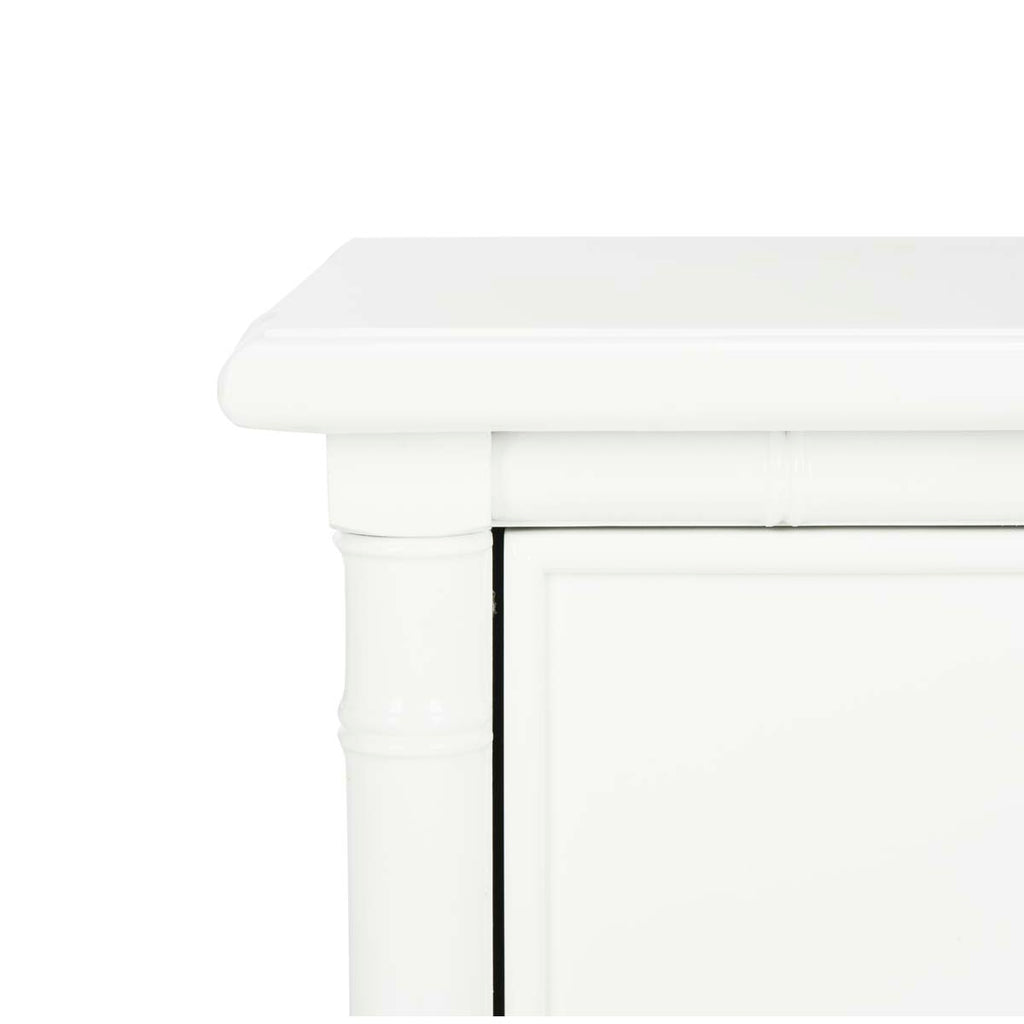 Safavieh Mina Modern Coastal 3 Drawer 25 H Bamboo Nightstand - White