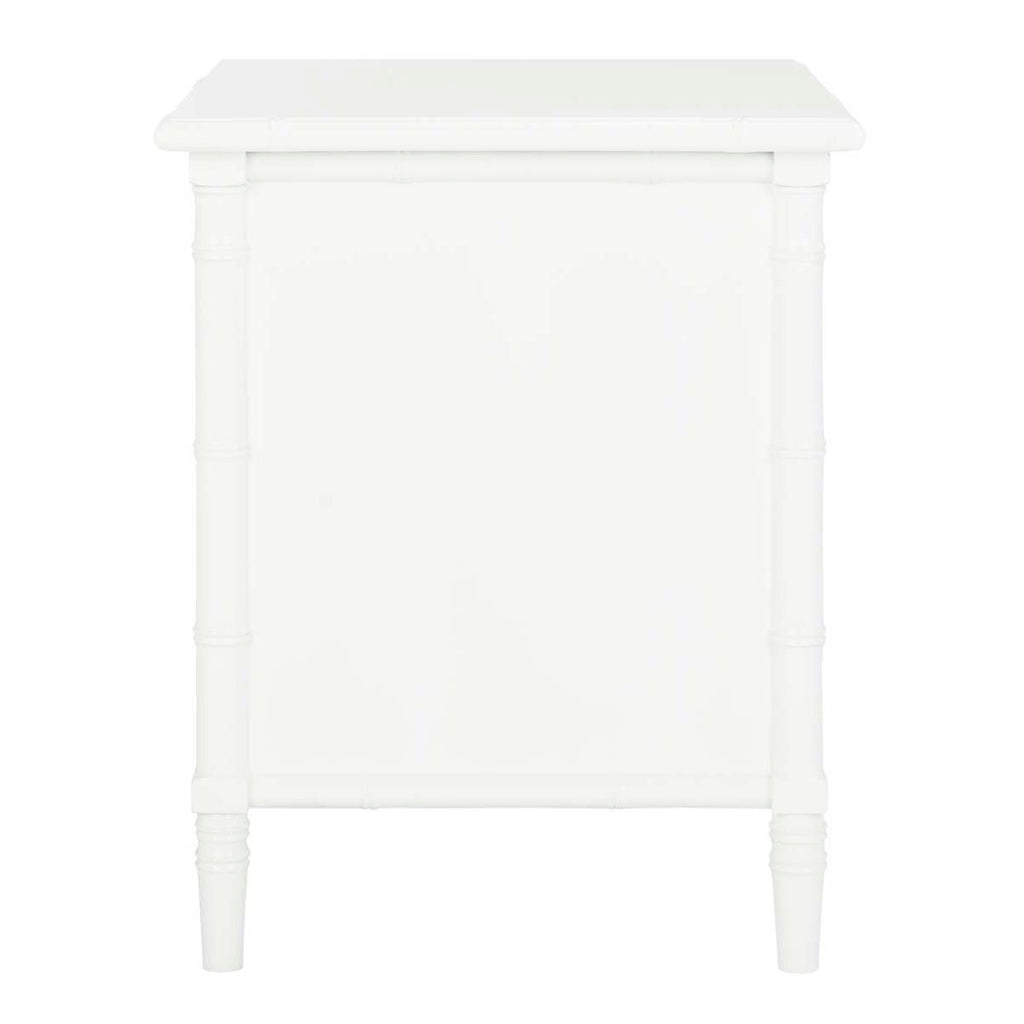 Safavieh Mina Modern Coastal 3 Drawer 25 H Bamboo Nightstand - White