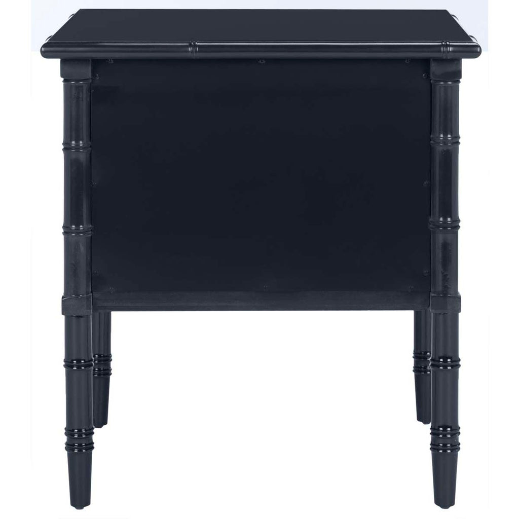 Safavieh Mina Modern Coastal 2 Drawer 25 H Bamboo Nightstand - Navy