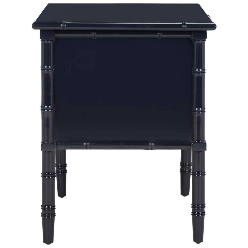 Safavieh Mina Modern Coastal 2 Drawer 25 H Bamboo Nightstand - Navy