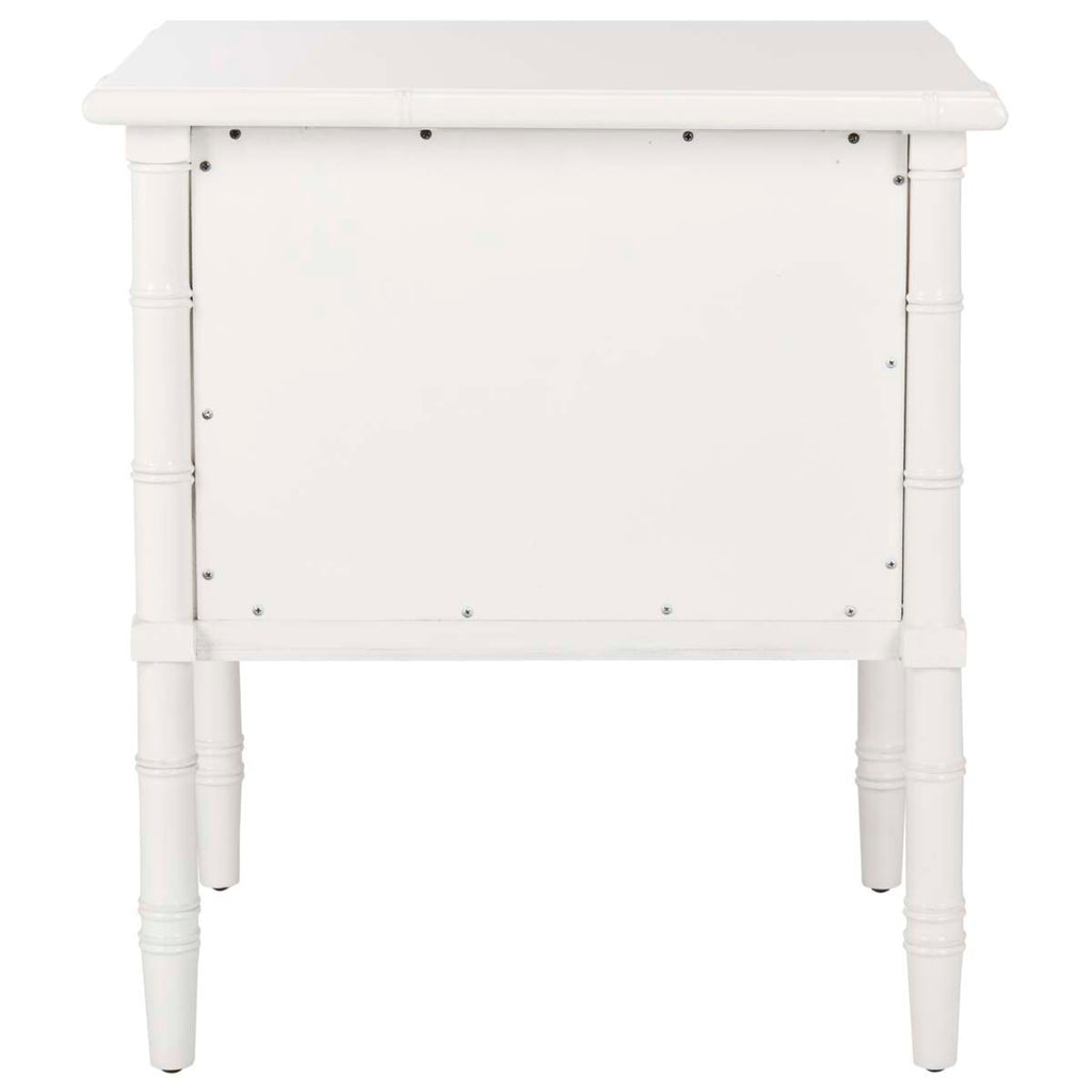 Safavieh Mina Modern Coastal 2 Drawer 25 H Bamboo Nightstand - White