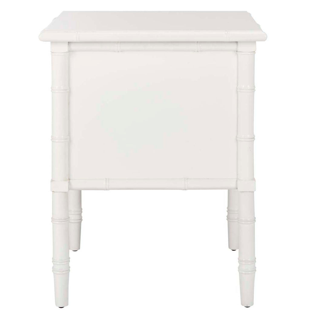 Safavieh Mina Modern Coastal 2 Drawer 25 H Bamboo Nightstand - White