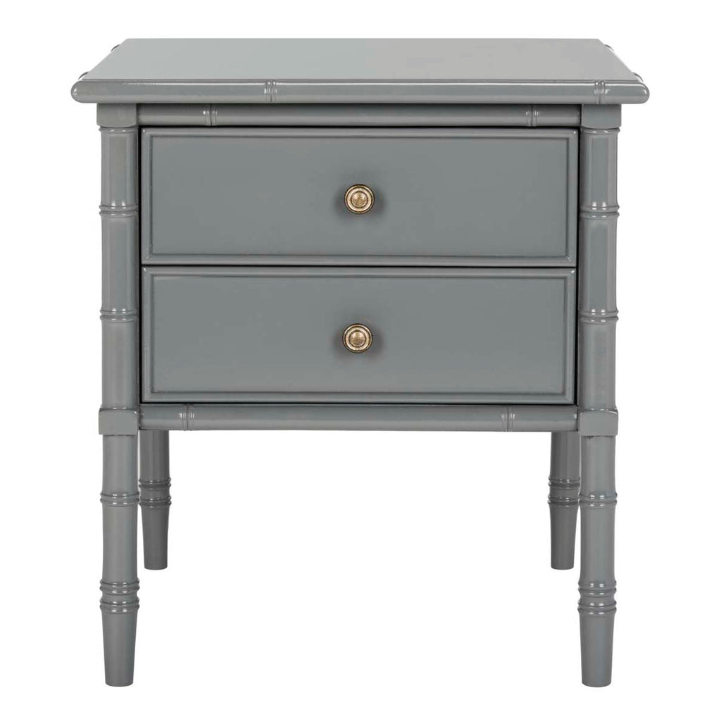 Safavieh Mina Modern Coastal 2 Drawer 25 H Bamboo Nightstand - Grey