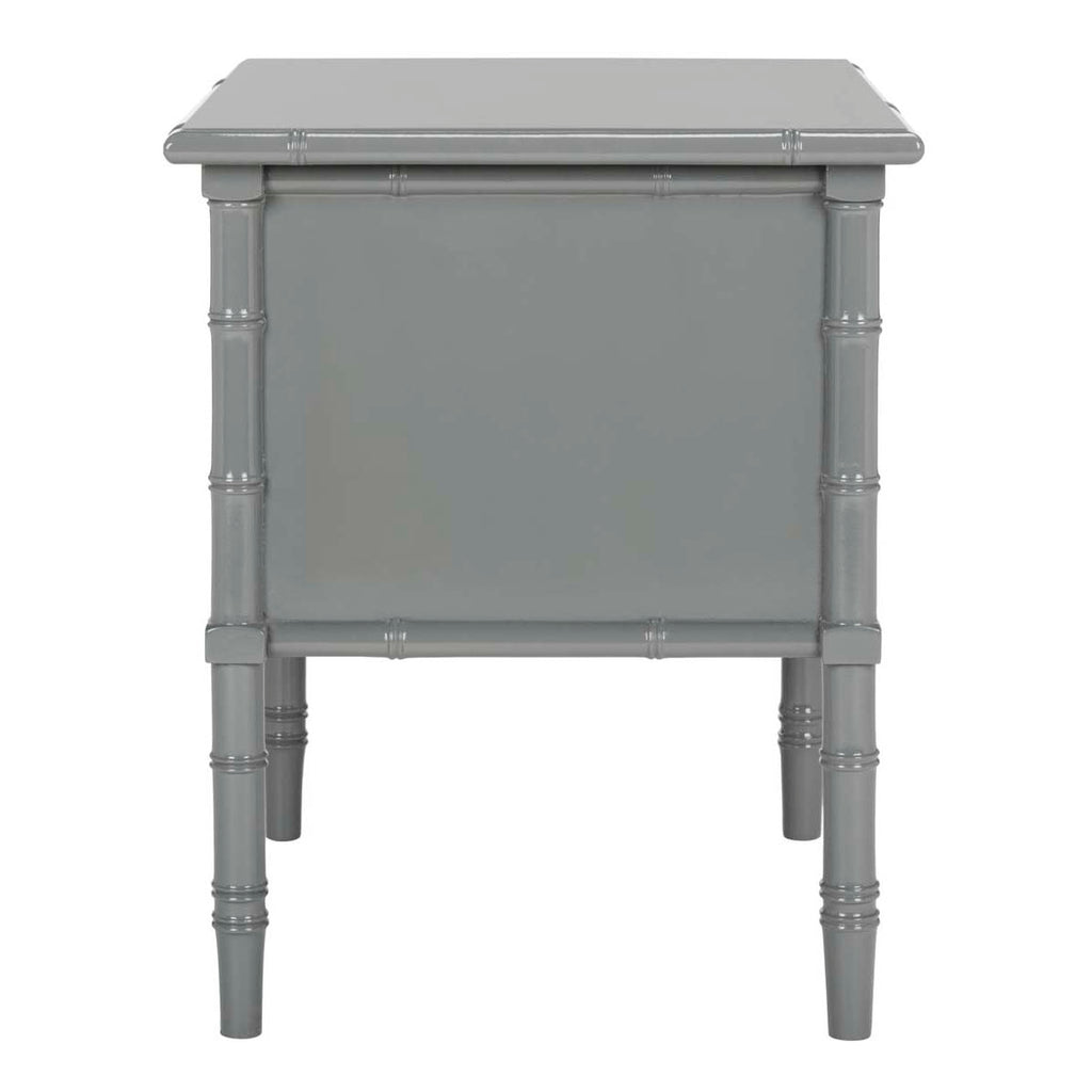 Safavieh Mina Modern Coastal 2 Drawer 25 H Bamboo Nightstand - Grey