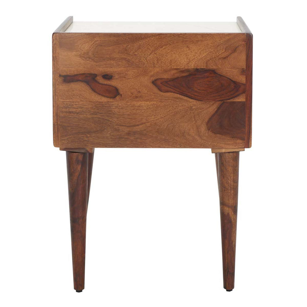 Safavieh Marion 1 Drawer Nightstand - Walnut / White