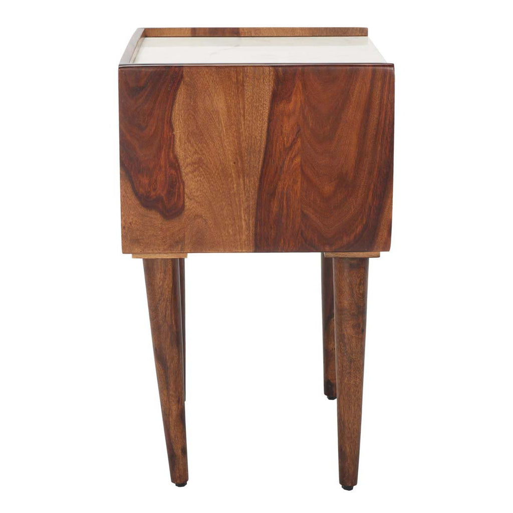 Safavieh Marion 1 Drawer Nightstand - Walnut / White