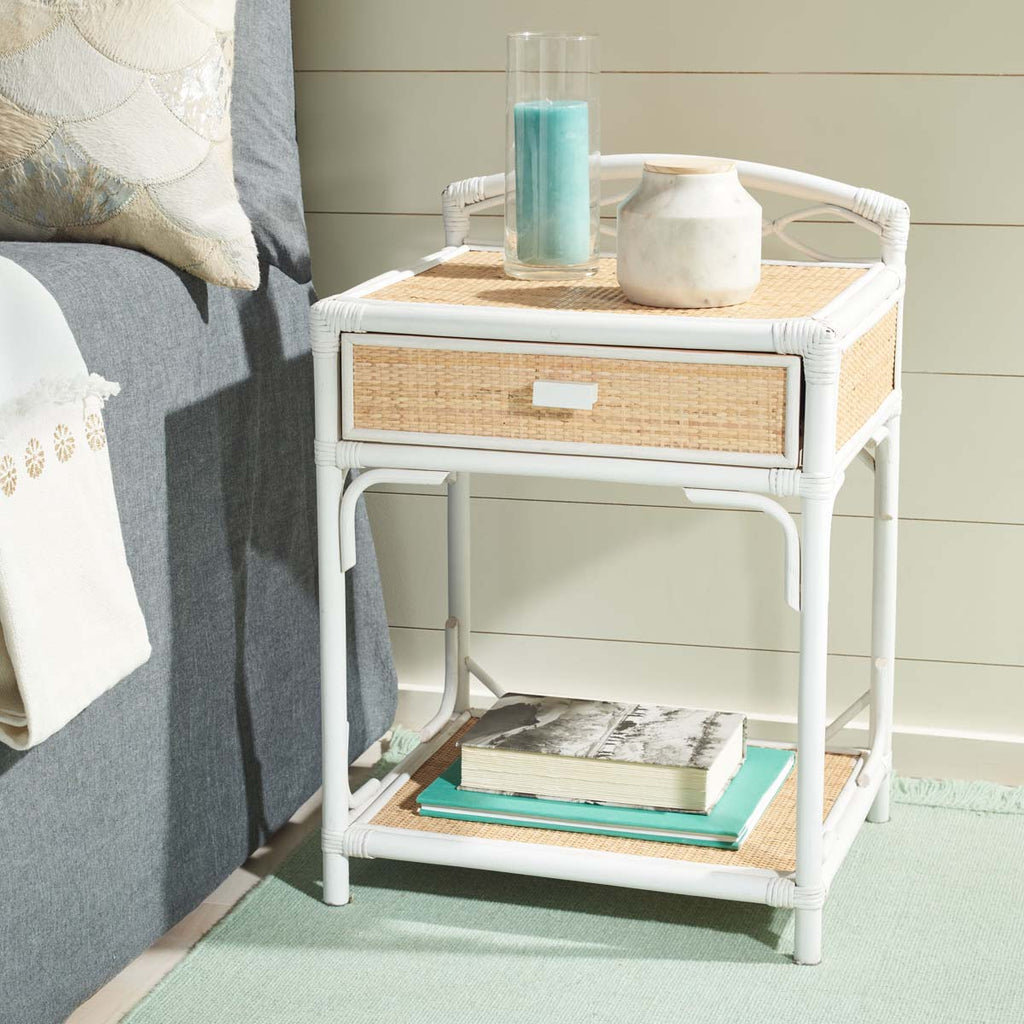 Safavieh Bea 1 Drawer 1 Shelf Nightstand - White / Natural